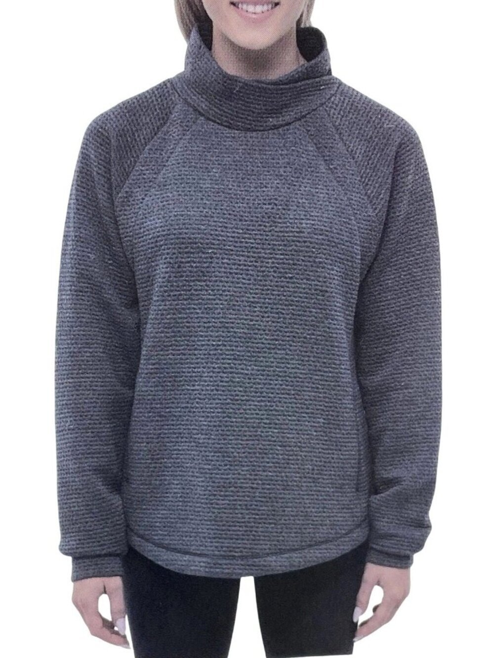 NWT Bench Women's XL Dark Gray Textured Pullover Sweater   B0736